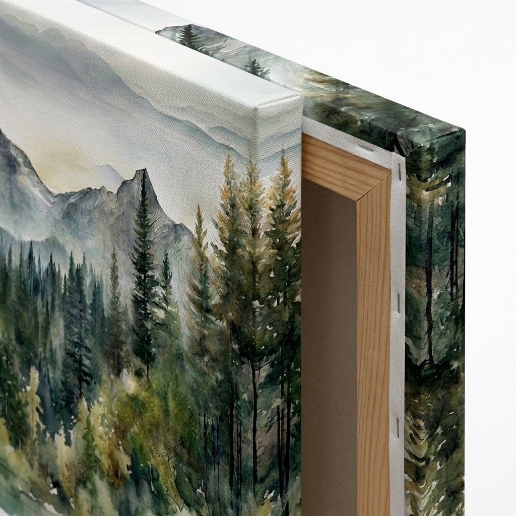 PORMIPONE Misty Mountain Wall Art Set of 3, 24x36 Inch Gallery Wrapped Canvas, Foggy Forest Landscape Decor for Living Room Bedroom Set of 3 Panels - 图片 5