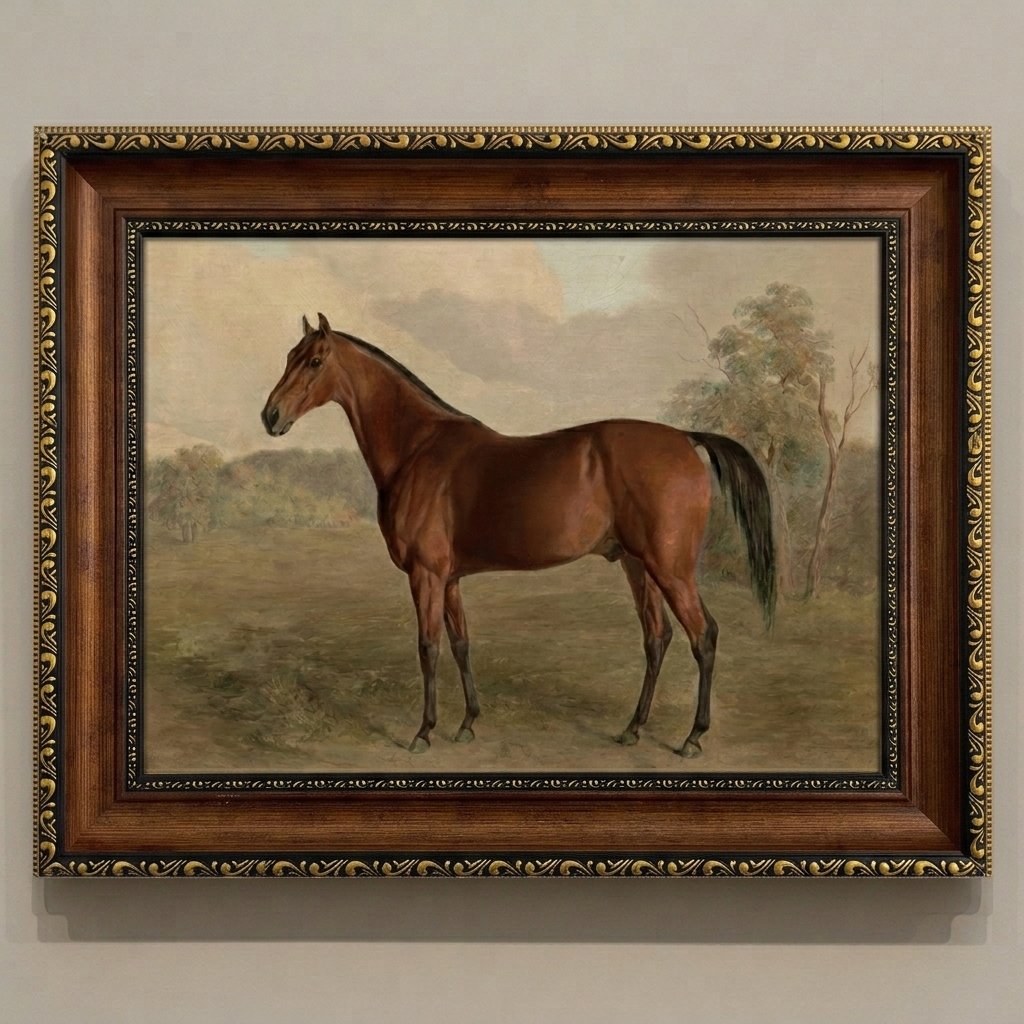 Vintage Horse in Classical Animal Print with A Canvas Wall Art – Pormipone