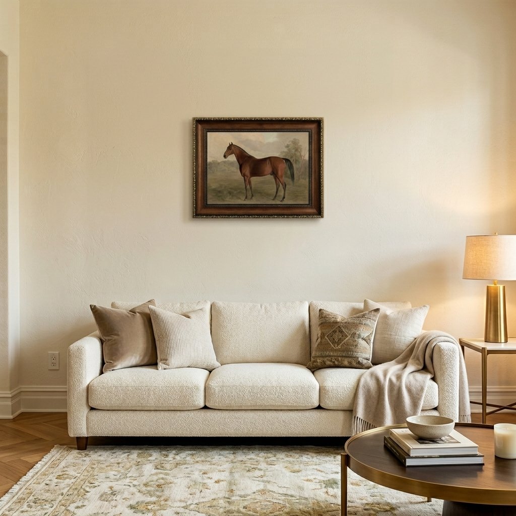 Vintage Horse in Classical Animal Print with A Canvas Wall Art – Pormipone