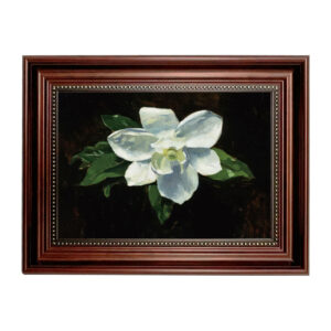 PORMIPONE White Magnolia Wall Art, 16x24in Framed Canvas, Vintage Floral Oil Painting, Elegant Botanical Wall Decor for Living Room Bedroom Entryway