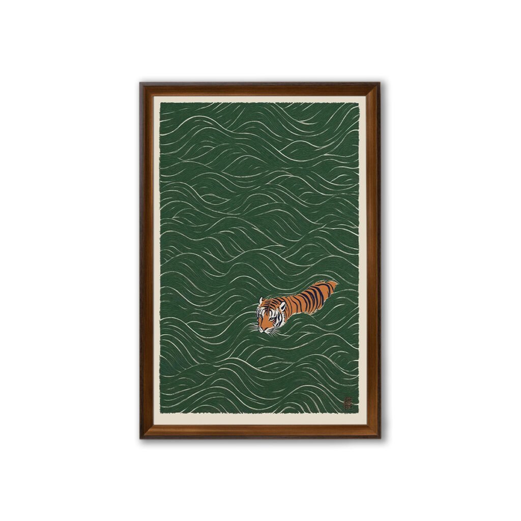 PORMIPONE 16x24in Tiger Wave Canvas Wall Art