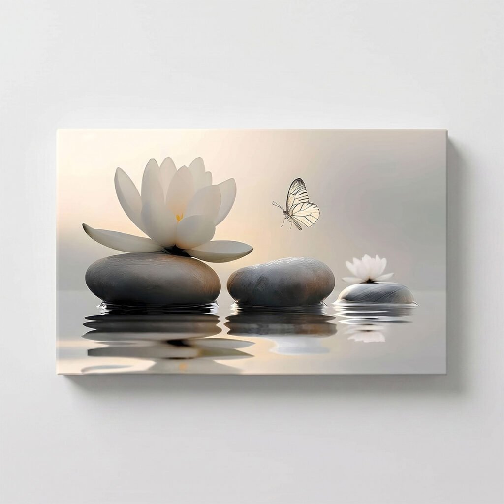 PORMIPONE 36x24in Zen Stones Canvas Wall Art