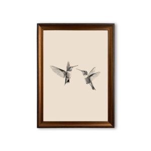 PORMIPONE 16x24in Vintage Black and White Bird Sketch Canvas Art