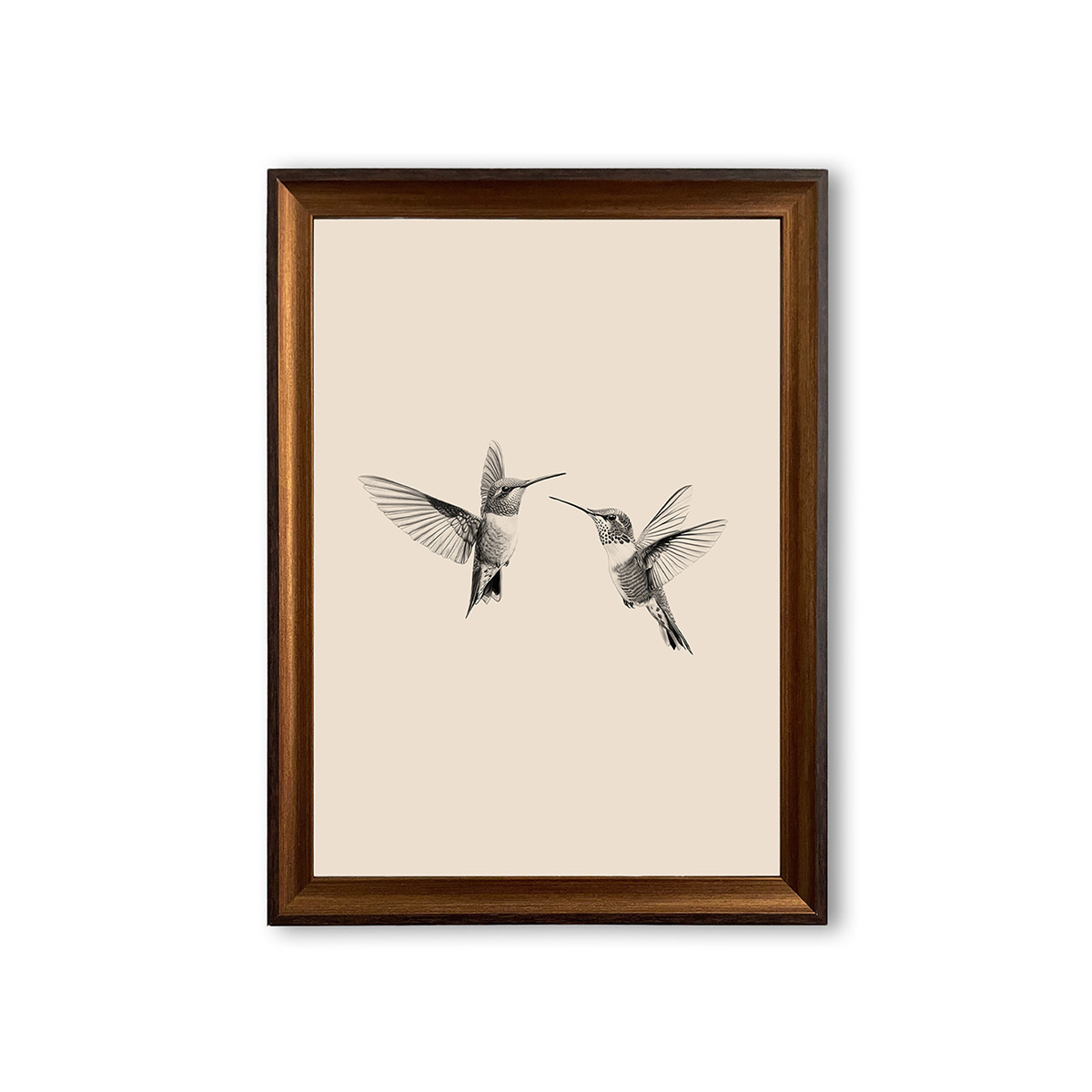 PORMIPONE 16x24in Vintage Black and White Bird Sketch Canvas Art