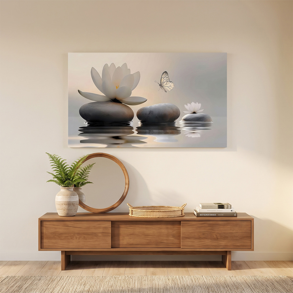 PORMIPONE 36x24in Zen Stones Canvas Wall Art - 图片 2