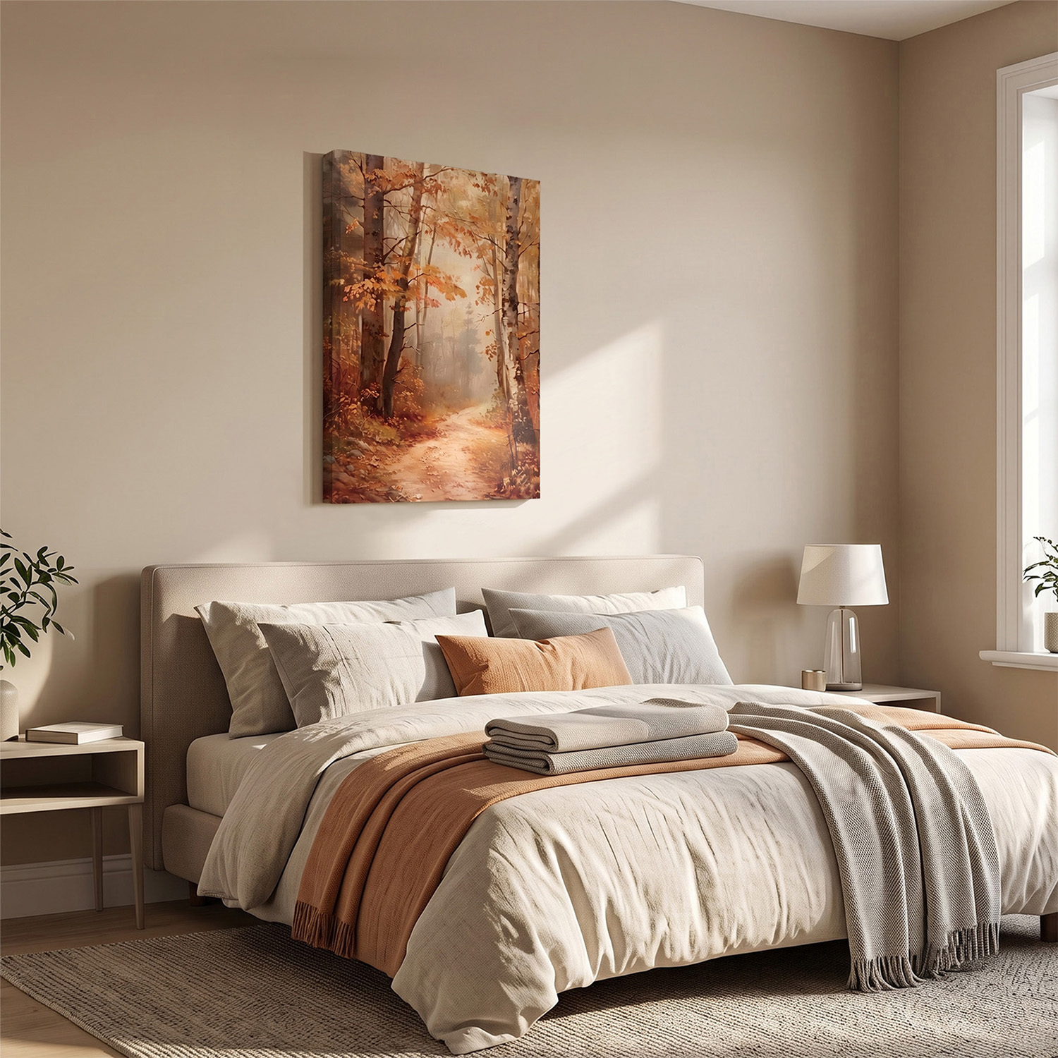 PORMIPONE 24x36in Autumn Forest Path Canvas Wall Art - 图片 4