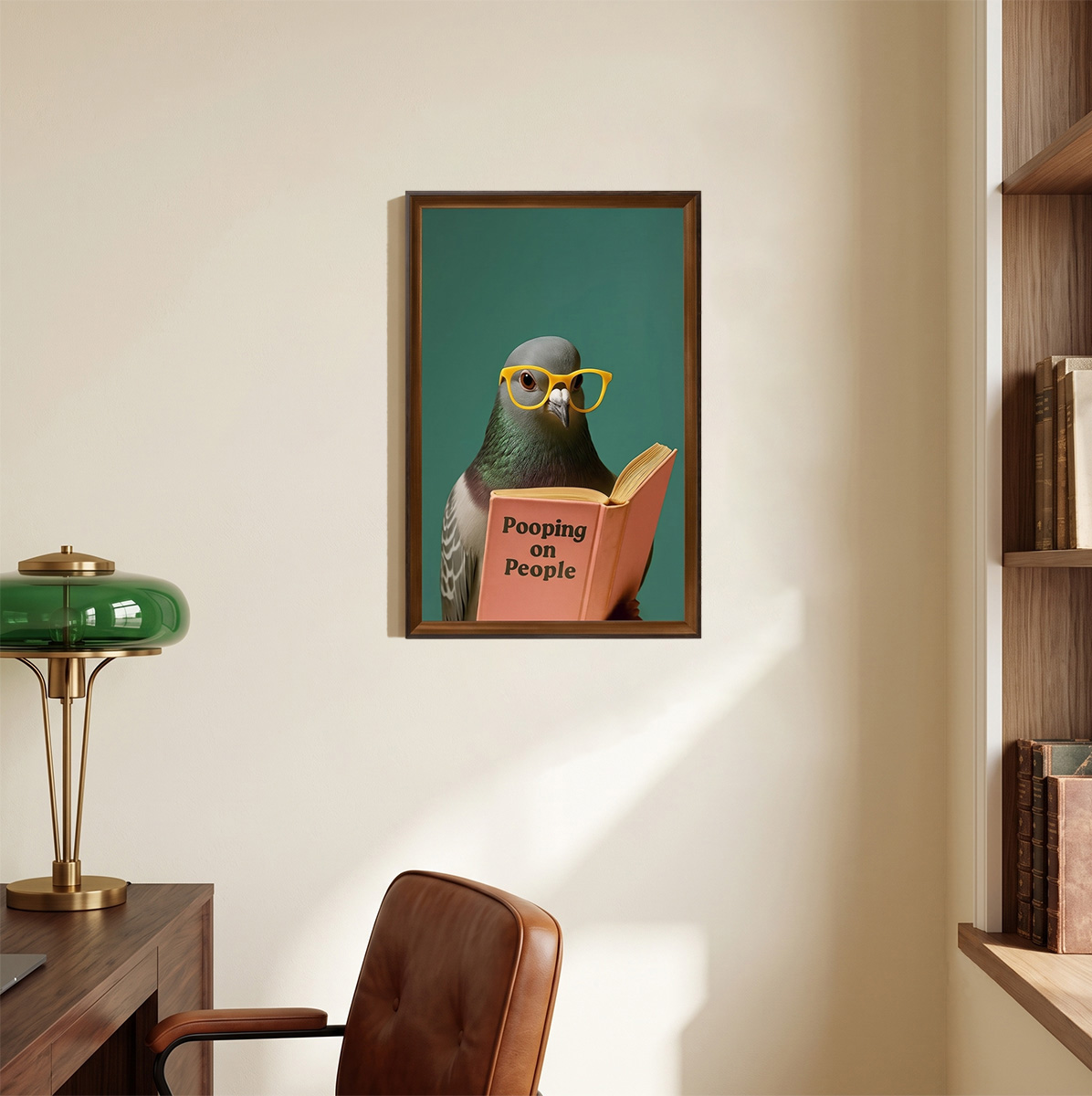 PORMIPONE Vintage Pigeon Wall Art, 16x24in Framed Canvas - 图片 4