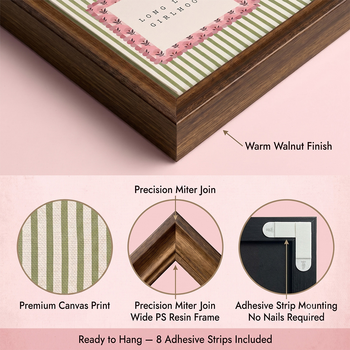 PORMIPONE 24x16in Long Live Girlhood Canvas Wall Art - 图片 7
