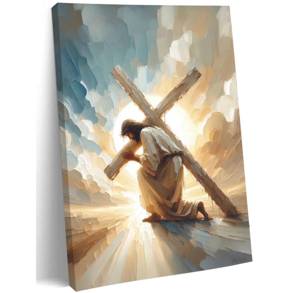 Carrying Cross Jesus Wall Art – Pormipone Canvas Wall Art