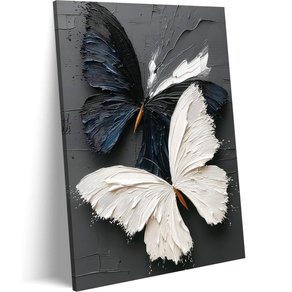 Black White Butterfly Wall Art – Pormipone Canvas Wall Art