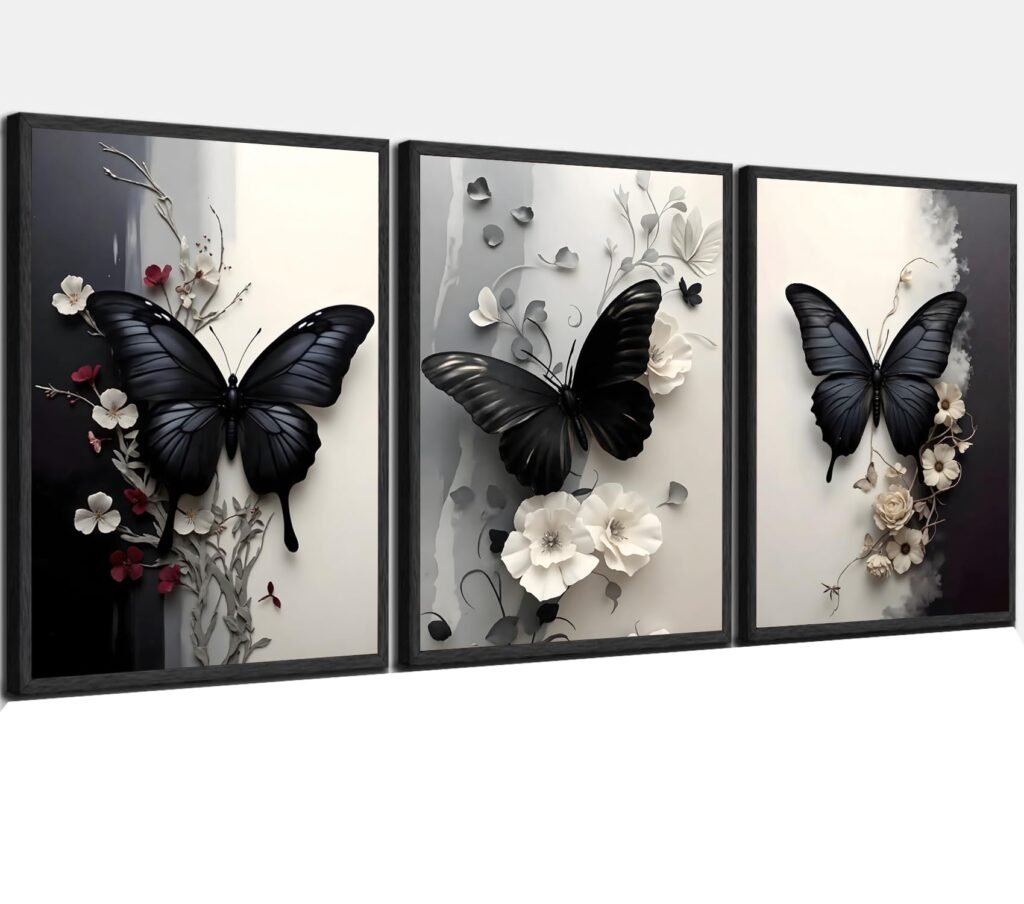Black Butter Fly Canvas Wall Art – Pormipone Canvas Wall Art