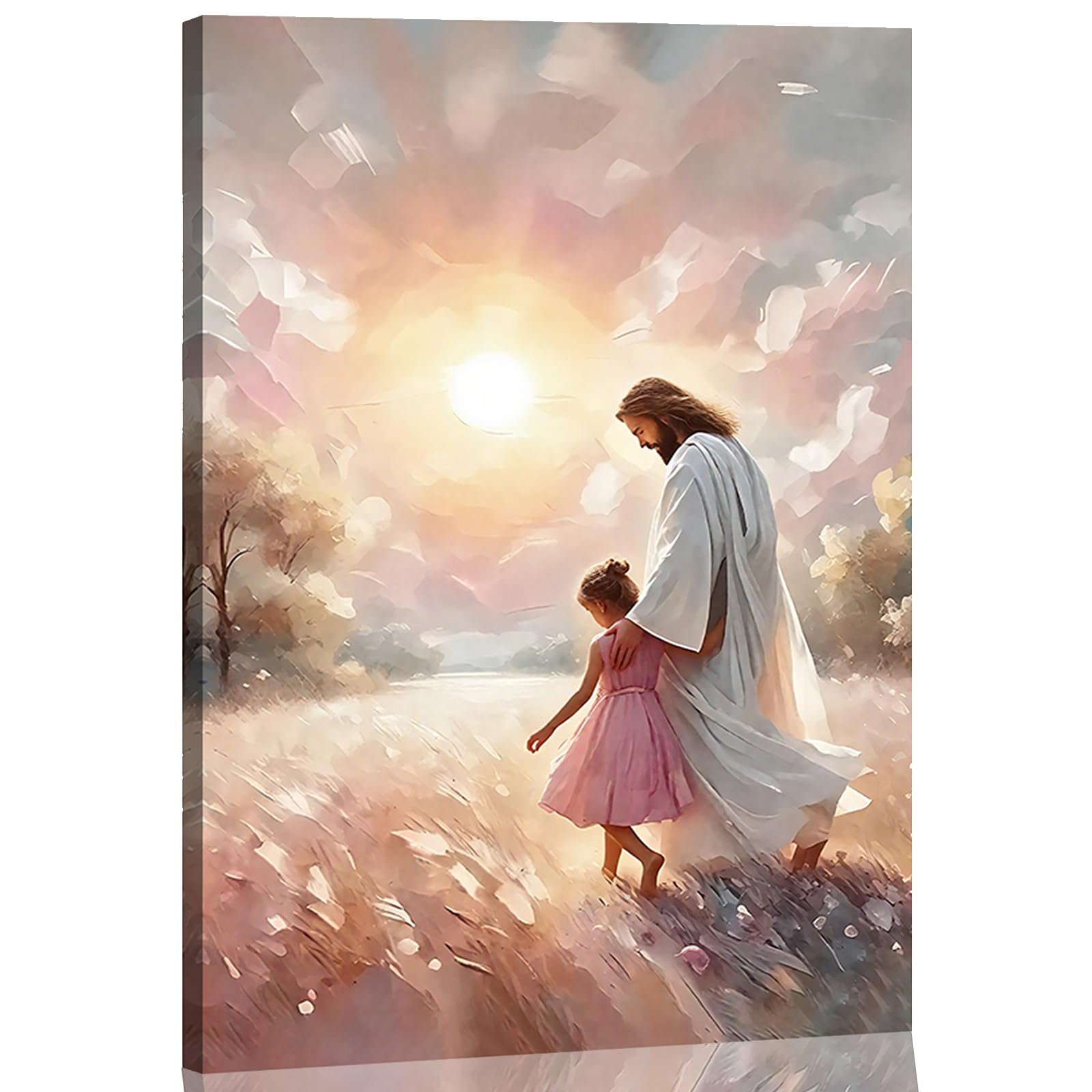 Jesus Little Girl Wall Art – Pormipone Canvas Wall Art