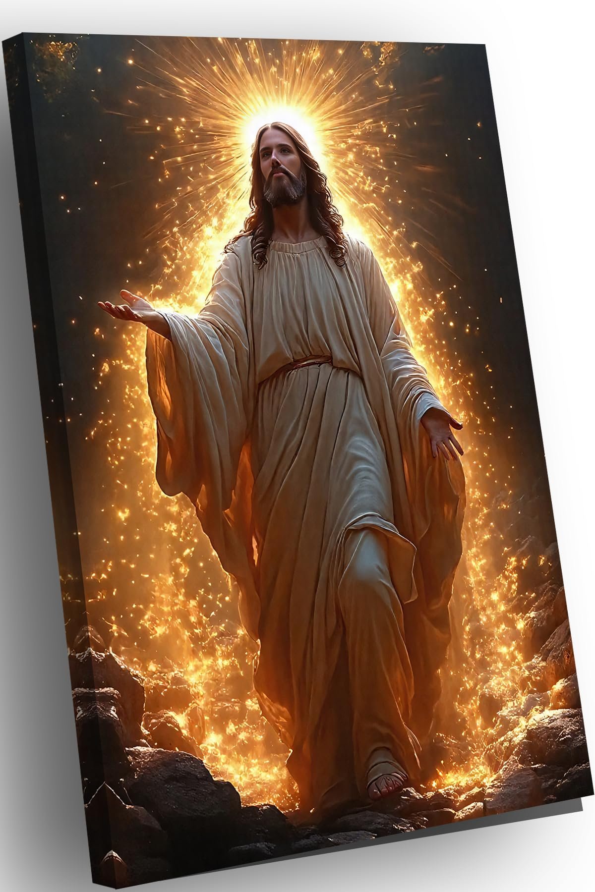 Dark Gold Jesus Wall Art – Pormipone Canvas Wall Art