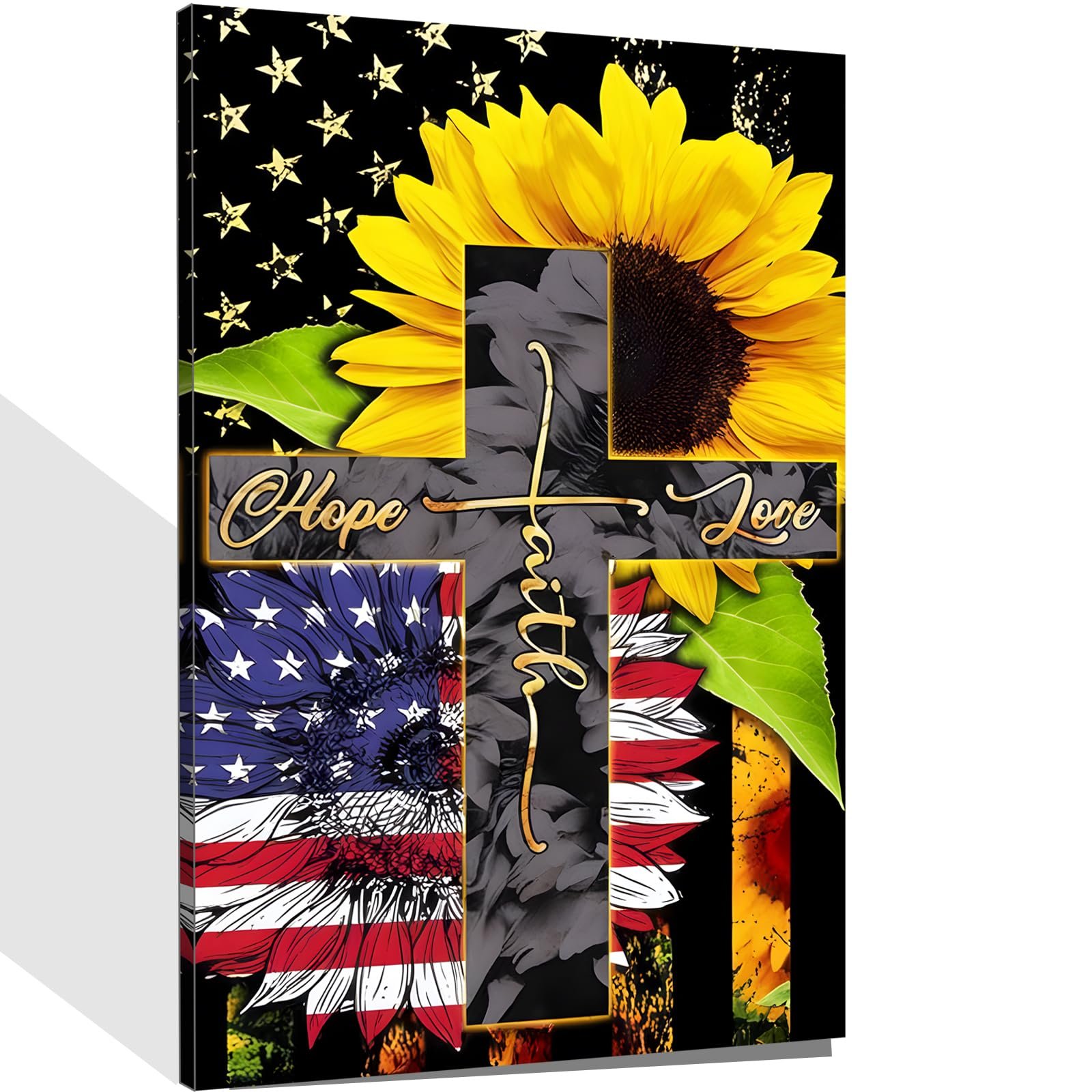 Sunflower Cross Wall Art – Pormipone Canvas Wall Art