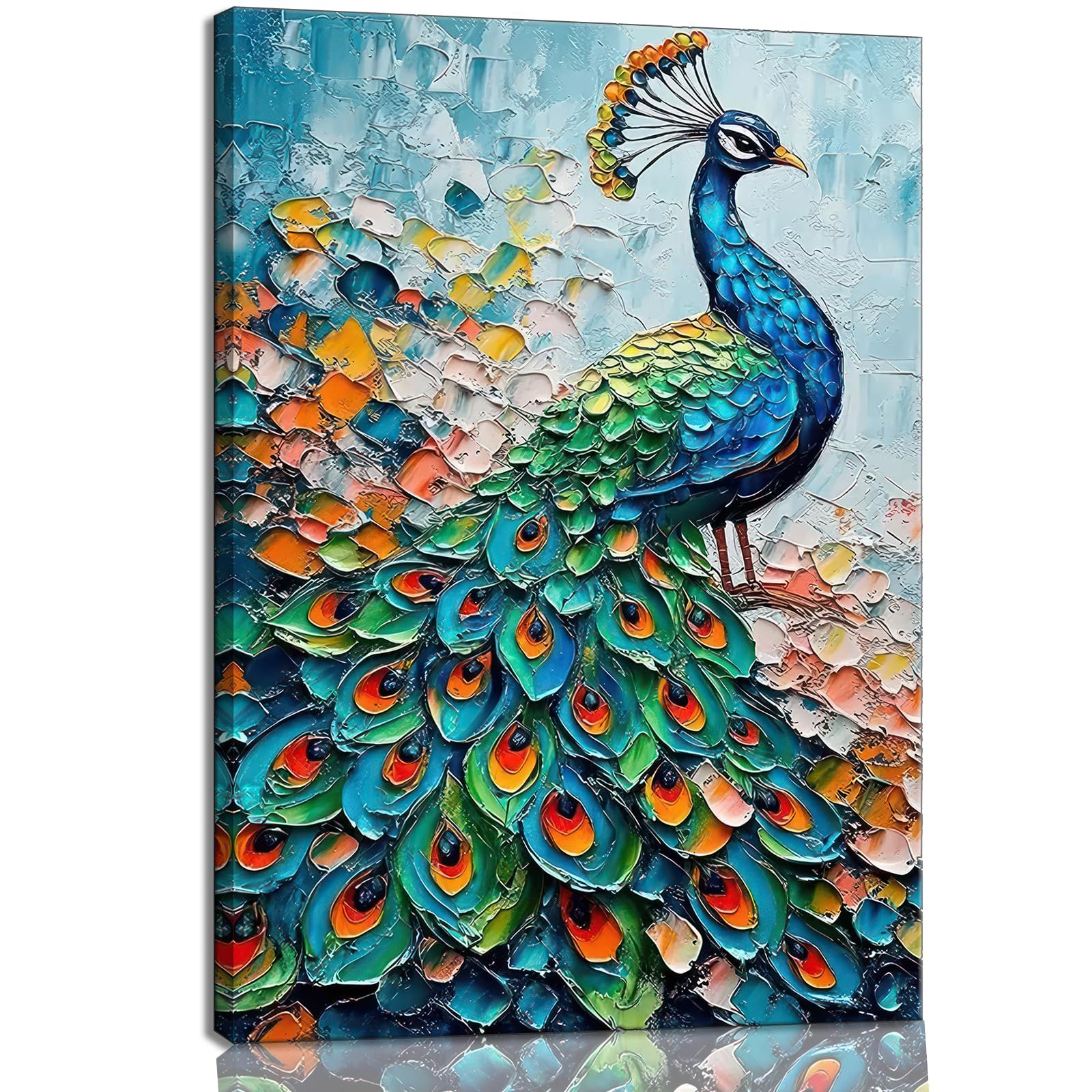 Blue Peacock Wall Art – Pormipone Canvas Wall Art
